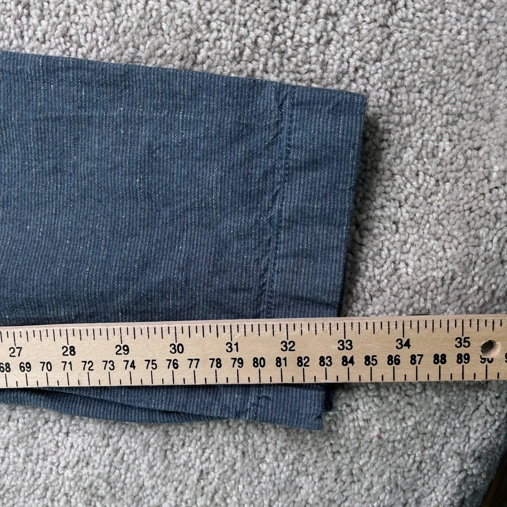 J Crew Pants Mens 32x34 Blue 484 Slim Fit Baird McNutt Irish Linen Cotton Chino